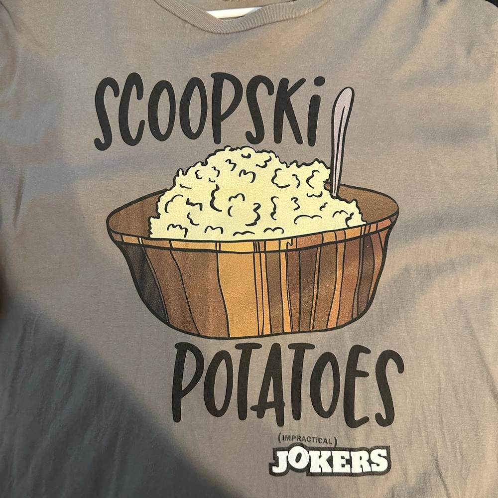 Gray Scoopski Potatoes T-Shirt impractical jokers